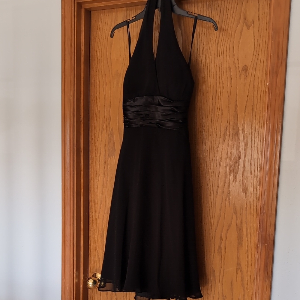 Scarlett Nite Black Halter Backless Sundress